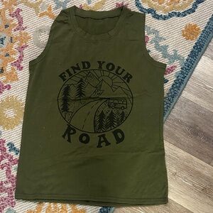 Find Your Road Olive Green Kids Tank Top